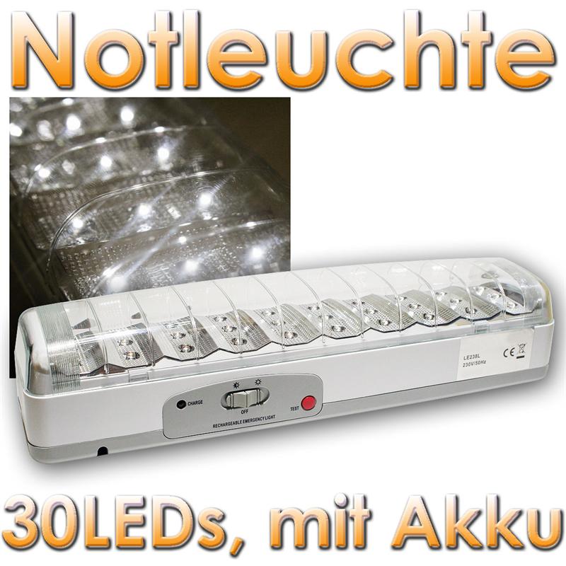 Notbeleuchtung automatische Notleuchte 30 LED Lampe Akku ...