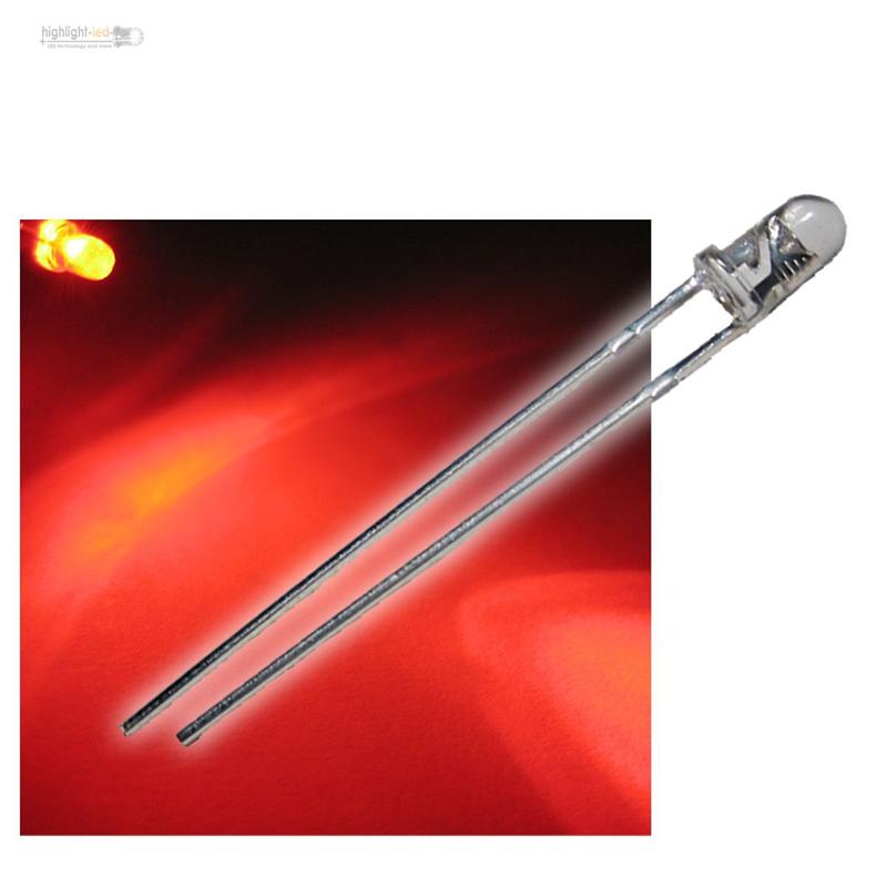 diode rouge red rouge rojo rosso rood 20 LEDs 3mm rouge limpide wtn-3-500r 