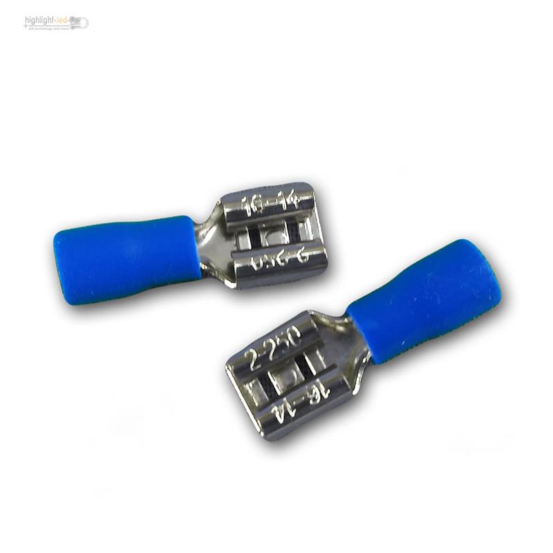 100 Paar Kabelschuhe Stecker & Buchse blau 6,3 x 0,8mm für 1,5-2,5mm² Kabelschuh 