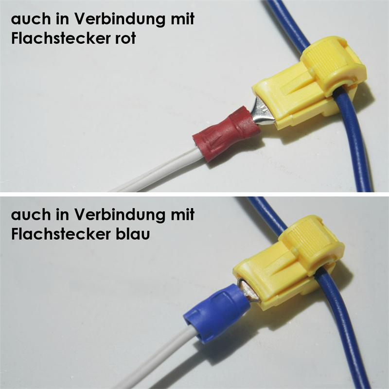 100 Stück Set BLAU Abzweigverbinder Klemmverbinder Stromdiebe Kabelschuhe NEU 
