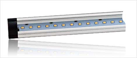 LED Alu-Lichtleiste Superflach 27 SMD LEDs warmweiß Unterbauleuchte Leiste 12V 
