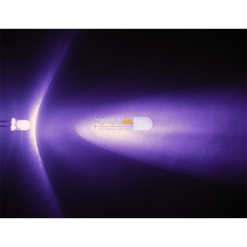 20 LEDs 5mm UV Violett 3000mcd LED Schwarzlicht Party Beleuchtung Modellbau PC