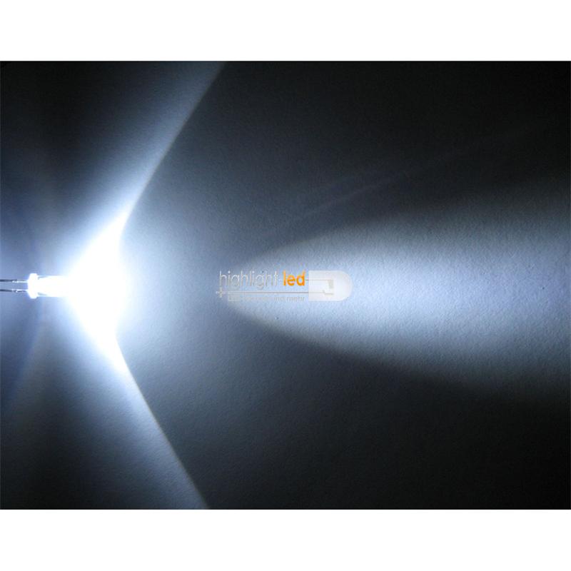 100 weiße LEDs 5mm wasserklar Typ WTN-5-19000pw Leuchtdioden kaltweiß cold white 
