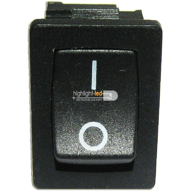 Wippschalter Wippenschalter ON/OFF Ein/Aus 250 V 10 A 1-polig schwarz Kunststoff 