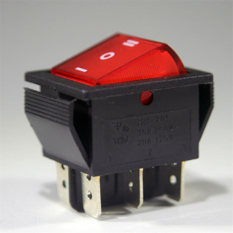 max 250V/15A Wippschalter Schalter Umschalter 2-polig 5 x Wippenschalter rot 