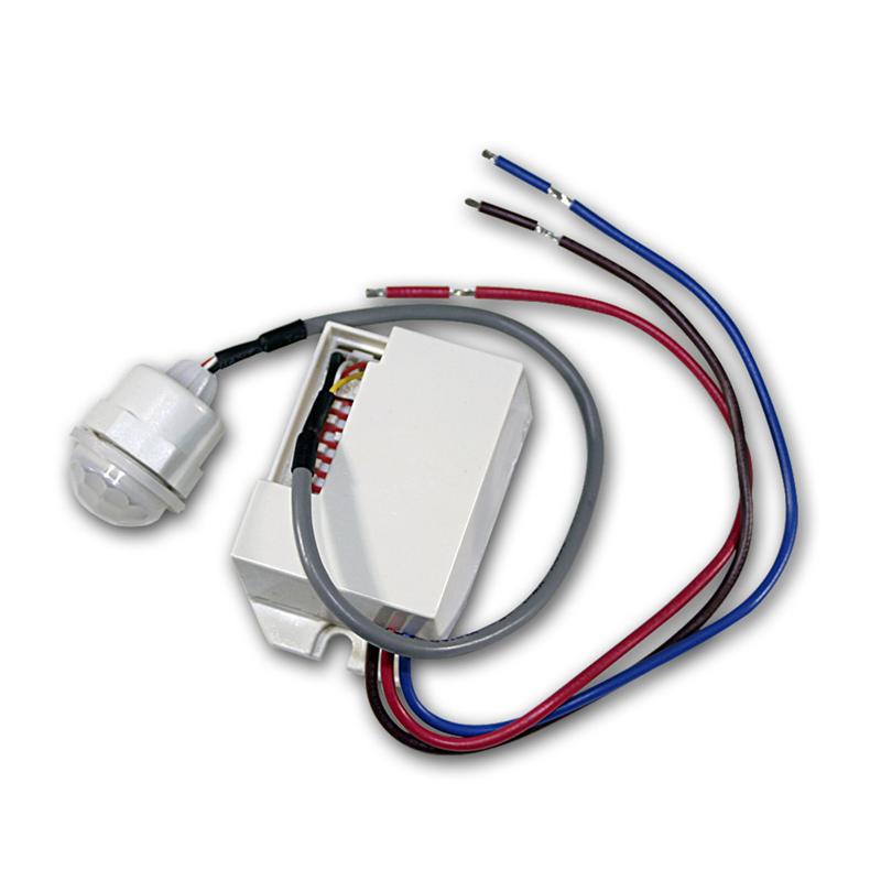 Mini Bewegungsmelder zum Einbau Sensor 230 V Unterputz für LED bis 800W DE @CO 