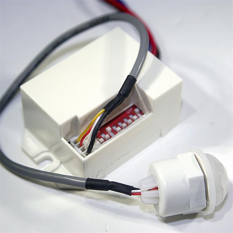 Mini Bewegungsmelder zum Einbau Sensor 230 V Unterputz für LED bis 800W DE xk 