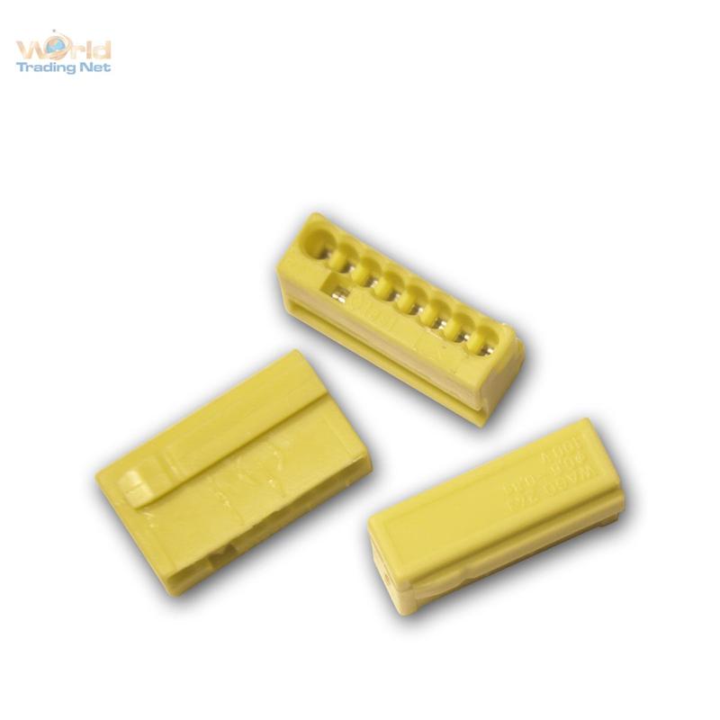 50er Set WAGO Micro-Steckklemmen 4x 0,6-0,8 mm² gelb Dosenklemmen Klemme 