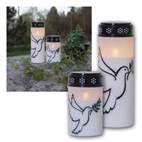 LED grave light "Dove", memorial candle, motif candle, timer