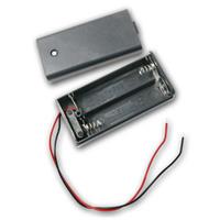Batteriehalter 12V für 8xAA Batt. mit Schalter, LED und Sockel