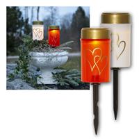 Solar LED grave light Heart, light sensor | memorial candel