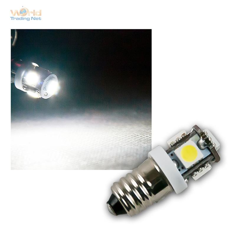10 E10 LED-Lampen Schraubsockel ROT 12V DC LEDs BIRNE 