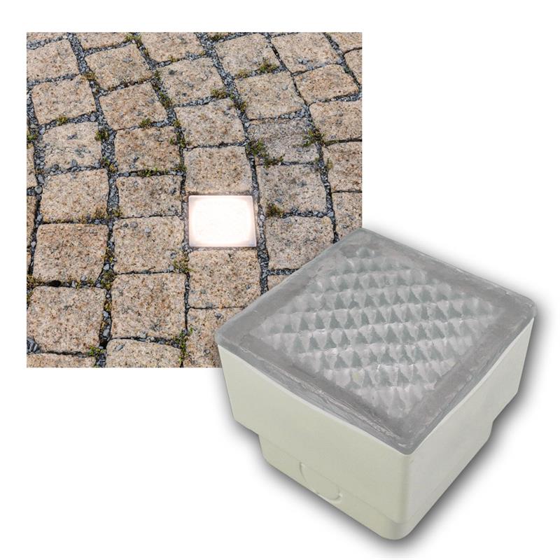 LED Pflaster-Stein Gorgon Boden-Einbauleuchte mit Dämmerungssensor für außen 10 