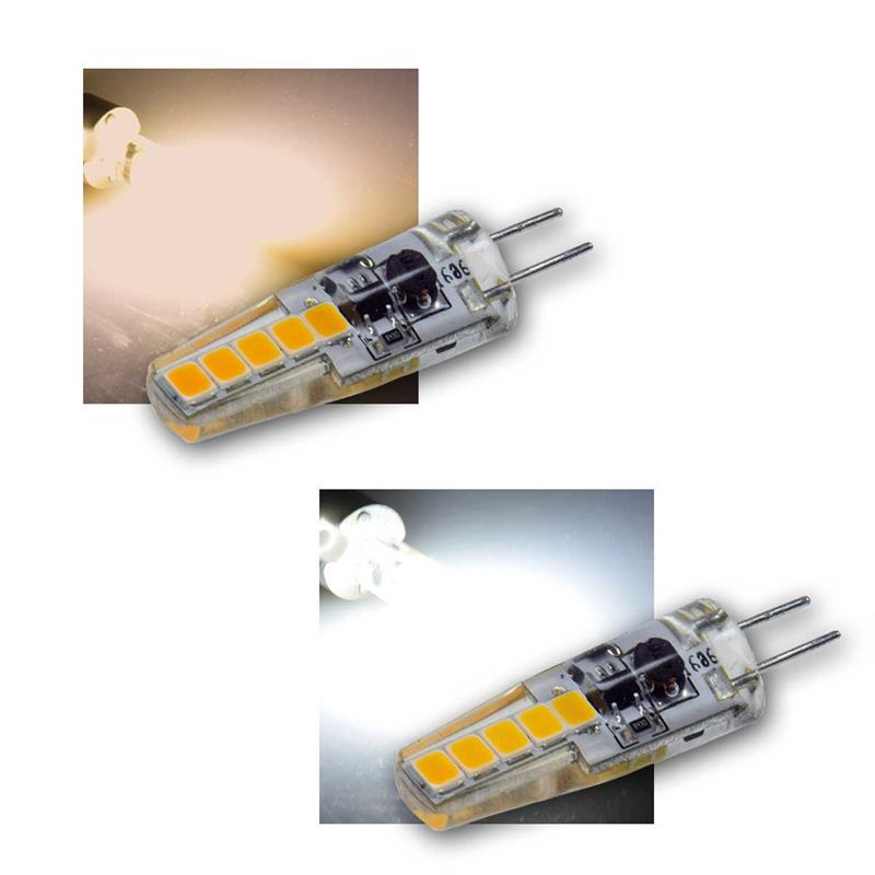 10 x  LED Mini Stiftsockellampe 1,2W G4 12V matt Leuchtmittel warmweiß 3000K