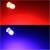 Diffus rot und blau leuchtende LEDs