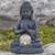 Solar-Garten-Buddha mit gebrochener Glaskugel-Skulptur