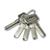 Sicherheits-Schlüssel mit Muldenbohrungen, Schlüsselstärke ca. 2,4mm