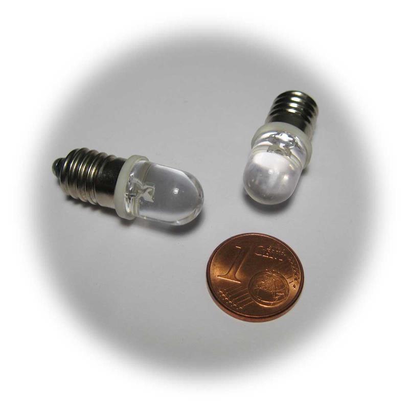 1 Stück LED-Schraubsockel Birne BLAU 12V DC E10 