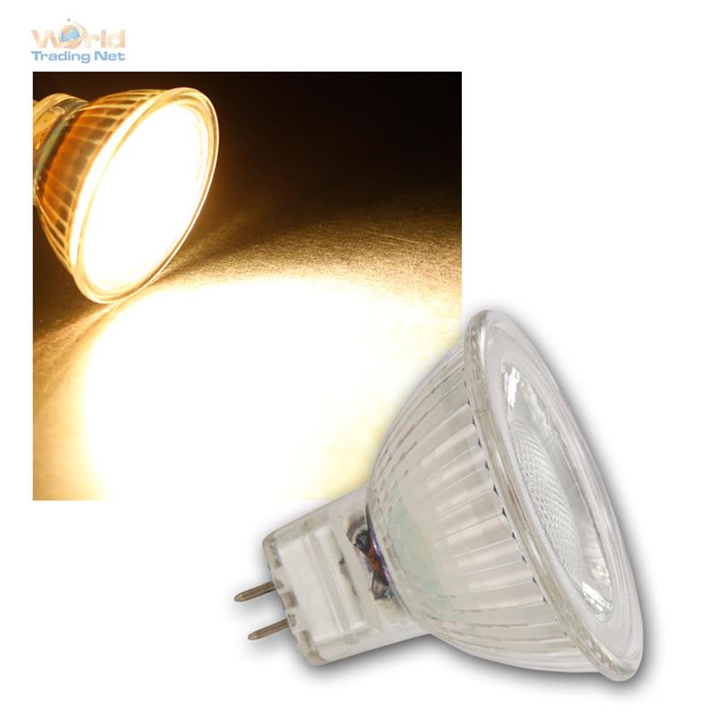 COB MR16 Glas Leuchtmittel kaltweiß 250lm Strahler Birne Spot Lampe 12V 3W GU5,3 