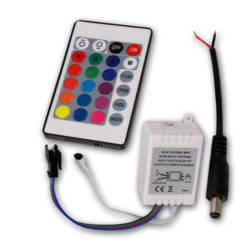 5-24V RGB-Controller Youn IR 24 Tasten LED-Lichtleiste Fernbedienung w