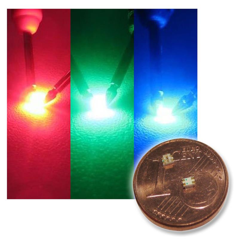 SMD BLINK LED 0805 Rainbow Litze 35cm XL rot grün blau Farbwechsel IC RGB