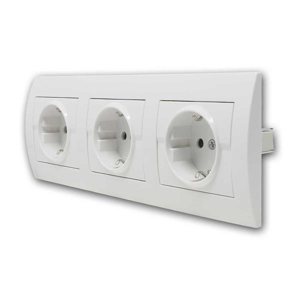LOGI 3-fold wall socket, triple socket | horizontal, white