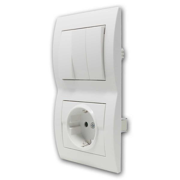 LOGI set "Door2" 3-fold switch & socket | vertical, white
