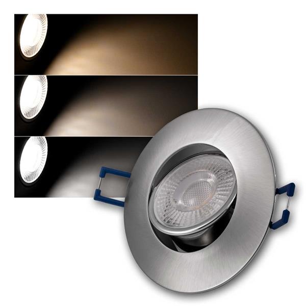 LED spot "EL-313C", 450lm | silver, 3 light colors, step-dim