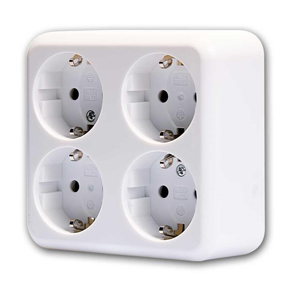 FINERY 4-fold surface-mounted socket, multiple socket | 16A