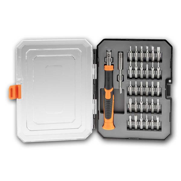 Precision screwdriver bit set | 30 special bits, in a case