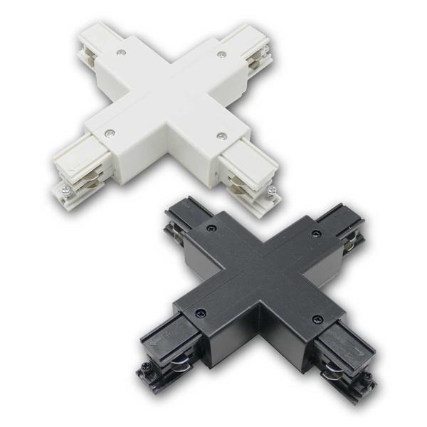 Cross connector L/L/R/R for "TEAR N" rail | X-shape, black