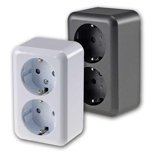 FASKO double socket, surface-mounted | vertical mounting