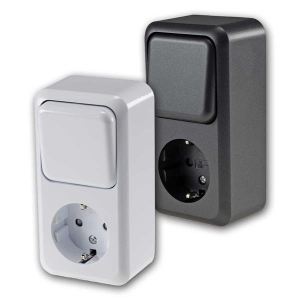 FASKO combi socket with switch | vertical surface mounting