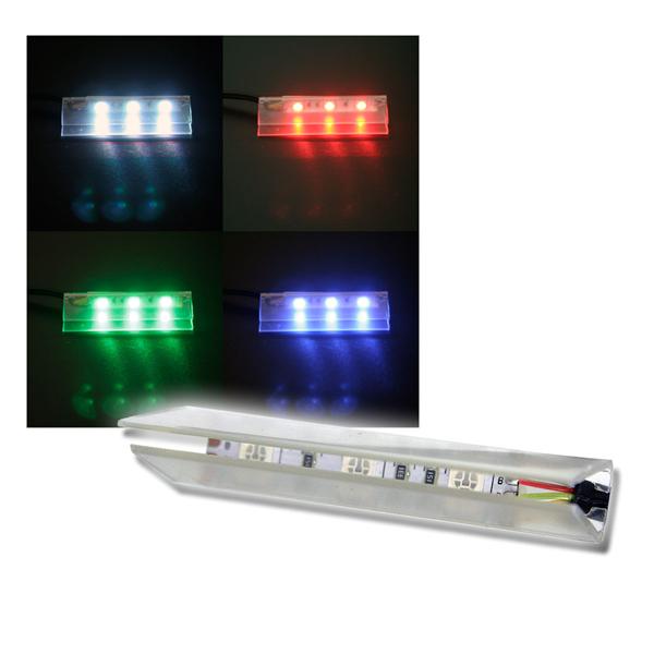Set of 6 LED glass shelf lighting, 66mm RGB