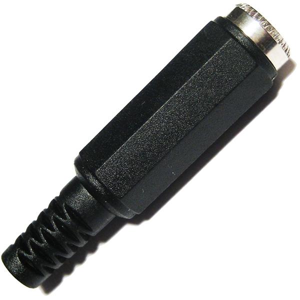 DC connector 2-pin, 2.1mm, with kink protection