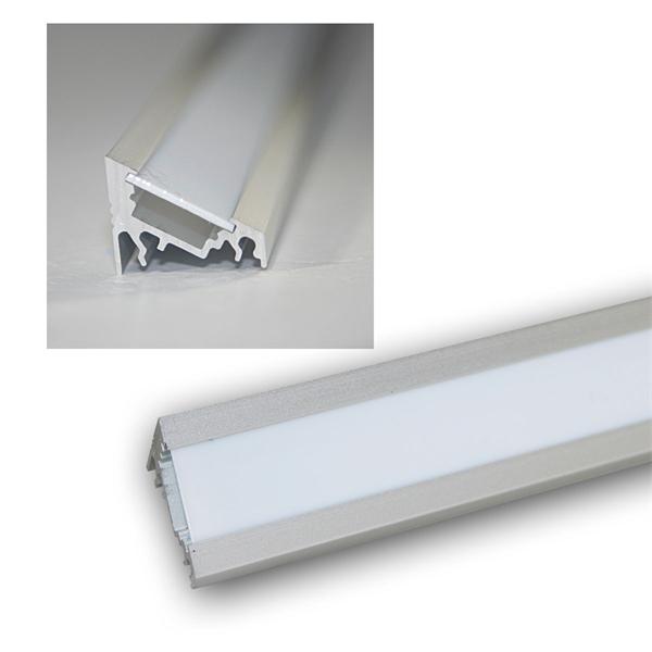 LED angle aluminum profile 60° with cover, 1m