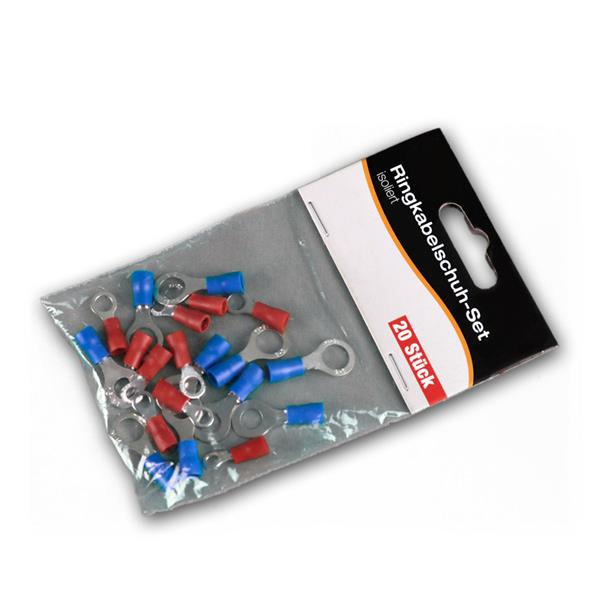 20pcs set of ring cable shoes isolated red & blue