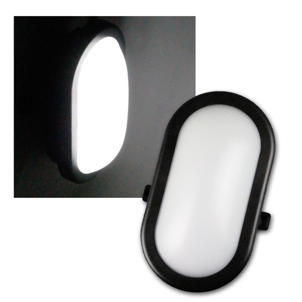 LED Oval Feuchtraum-Leuchte schwarz 230V/10W 700lm