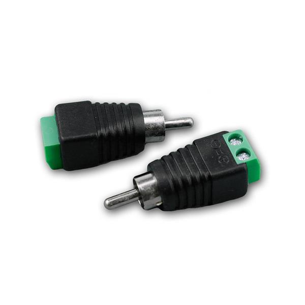 Set of 2 RCA plugs Adapter screw connection