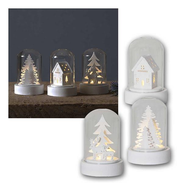 LED Decoration Kupol | Set of 3 white | battery