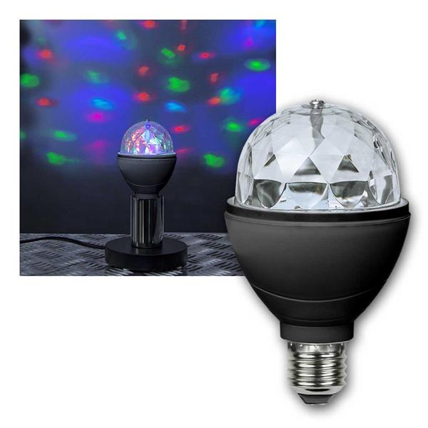 LED disco light E27 | rotating | 3W/230V | RGB