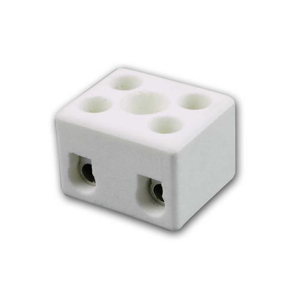 Porcelain luster clamp | 2 pole, 2.5mm² | 15x22x18mm
