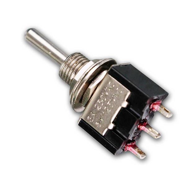 Mini toggle switch | chromed lever | 1-pole | 2xcloser