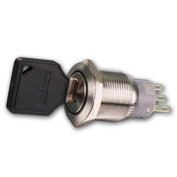 Metal key switch | closer and opener| 1-pole | Ø19mm