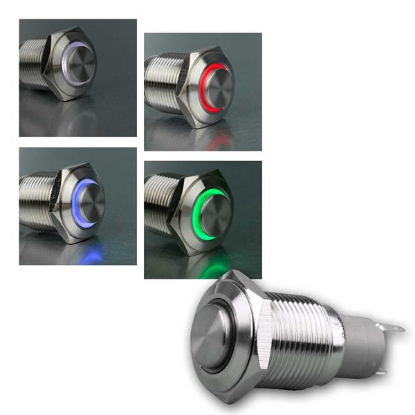 Metal push button | ring illumination | diverse colours