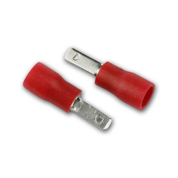 flat plug 0.8x2.8mm | 50 pieces, red in plastic box