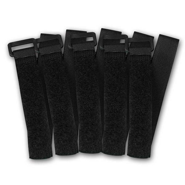 Pack of 50 velcro straps | with eyelet | black | 30x2cm