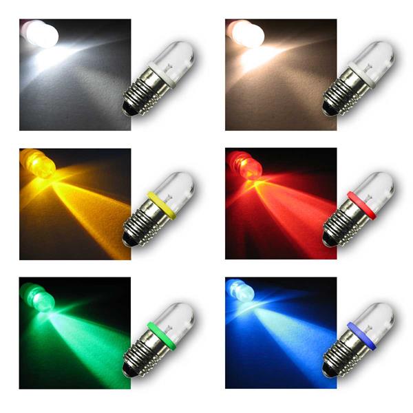 5 Stk F06 E10 LED Lämpchen  in 5 Farben 3 V DC  Leuchtmittel 
