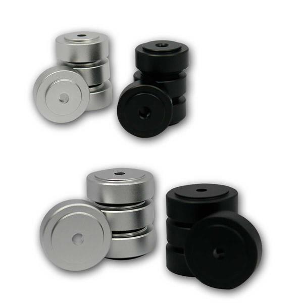 Aluminum device feet | black/silber, Ø20/30mm | 4er set