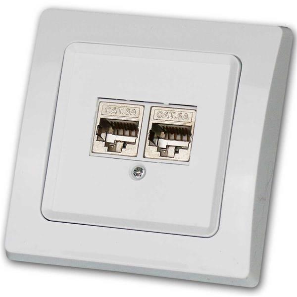 DELPHI network socket | 2x CAT6 | flush with frame | white